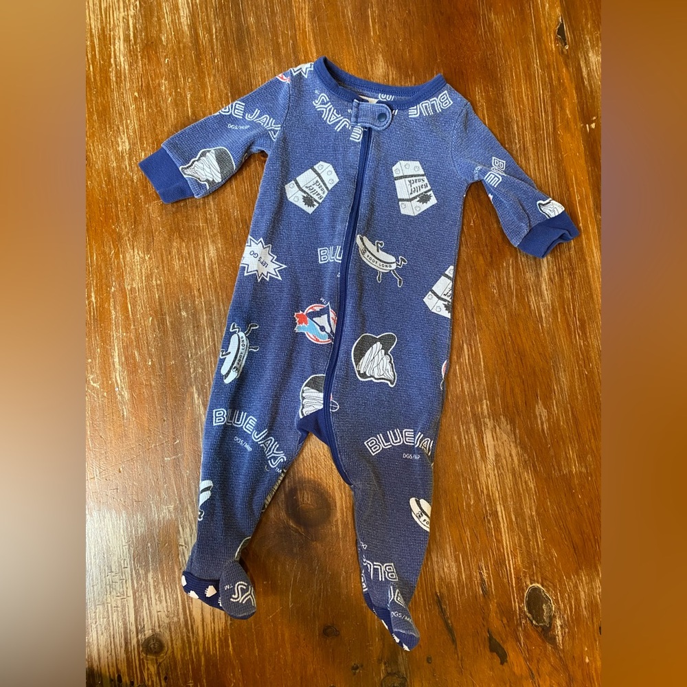 Arborist Toronto Blue Jays PJs.  0-6 months sleeper from Drake General Store.